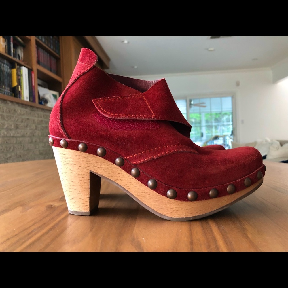Pedro Garcia red suede platform booties 37.5